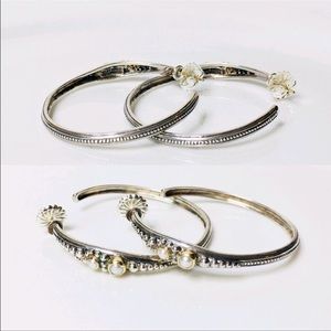 Konstantino Large Sterling 18k Pearl Hoop Earrings